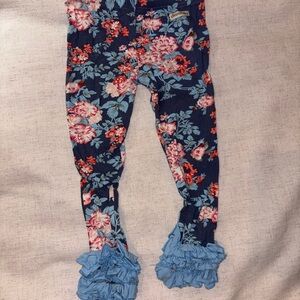 Floral Ruffle Kids Leggings
